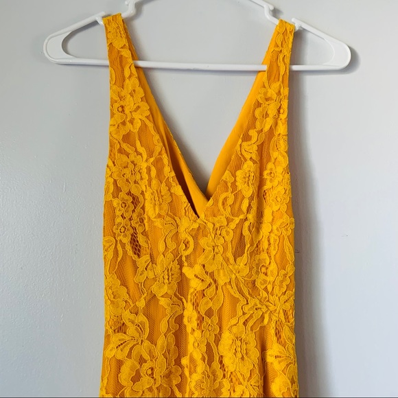 NBD x Naven Revolve Bryn Yellow Lace Ruffle Dress - Picture 3 of 9